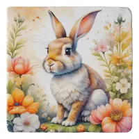 Sweet Easter Blessings Vintage Bunny Rabbit  Trivet