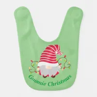 Gnomie Christmas baby bib