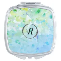 *~* Diamond Blue Green Chic Popular Watercolor Compact Mirror