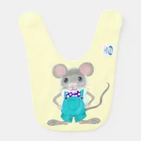 Cute and elegant little mouse baby bib