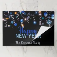 Ribbons Bokeh Lights New Year Party Celebration Paper Pad