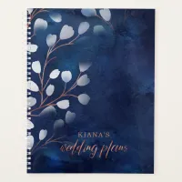 Watercolor Snowdrops Wedding Navy/Copper ID726 Planner