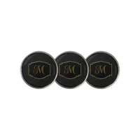 Elegant, Sophisticated Striped Monogram  Golf Ball Marker