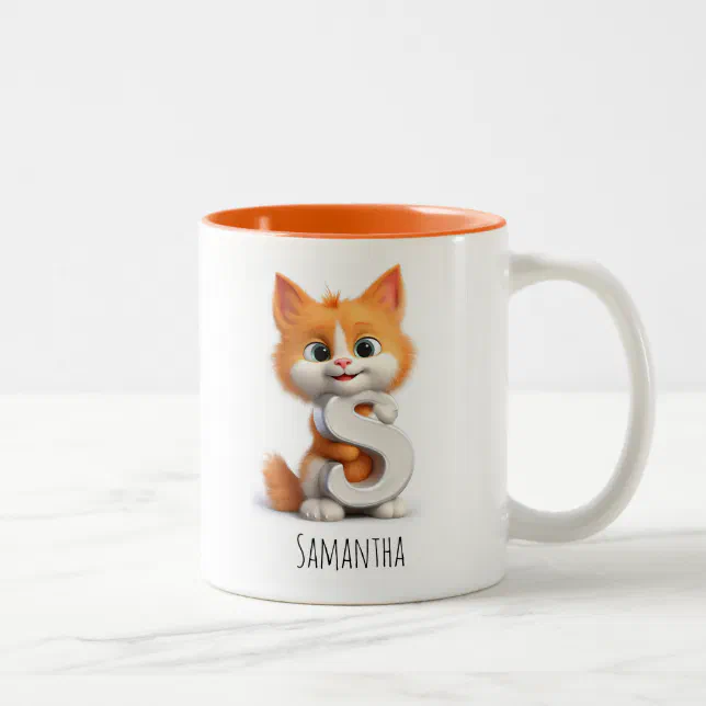 Letter S Cat Alphabet Monogram Coffee Mug
