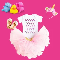 Pink Garden Flamingo Pattern Baby Jersey Bodysuit