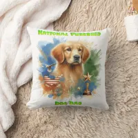 National Purebred Dog Day Celebration Artwork Throw Pillow