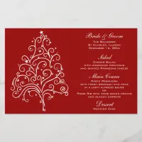 Red Christmas Tree Winter Wedding Menu