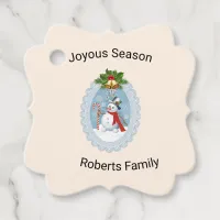 Christmas Snowman-Centered Custom Favor Tags