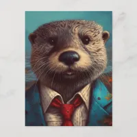 Cute Otter in a Suit Postcard