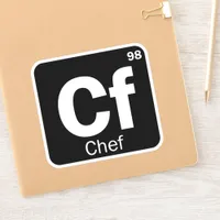 Funny Chef Periodic Table Letters Logo Sticker