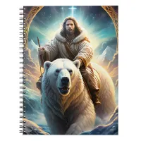 (AI Generated ) Jesus on a polar bear  Notebook