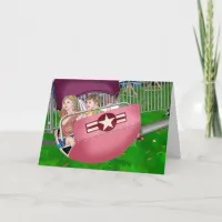 Kids at Carnival Whimsical Art Card