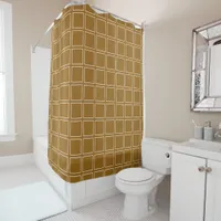 Trendy Modern Chic Brown and white Shower Curtain