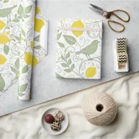 Fresh Lemons, Leaves and Birds ID1052 Wrapping Paper