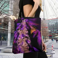 Purple leaves, fractal art  tote bag