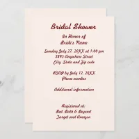Personalized Bridal Shower Invitation Card