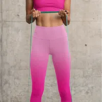 Pink and Fuchsia Gradient Capri Leggings