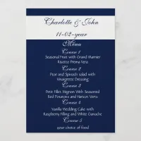 navy wedding menu