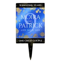 Elegant 9th Lapis Lazuli Wedding Anniversary Cake Topper