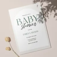 Beige ﻿Gender Neutral  Minimalist Baby Shower Invitation