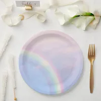 Rainbow of hope - pastel, paper plates