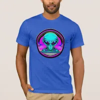 Extra Terrestrial Alien Flying a UFO T-Shirt