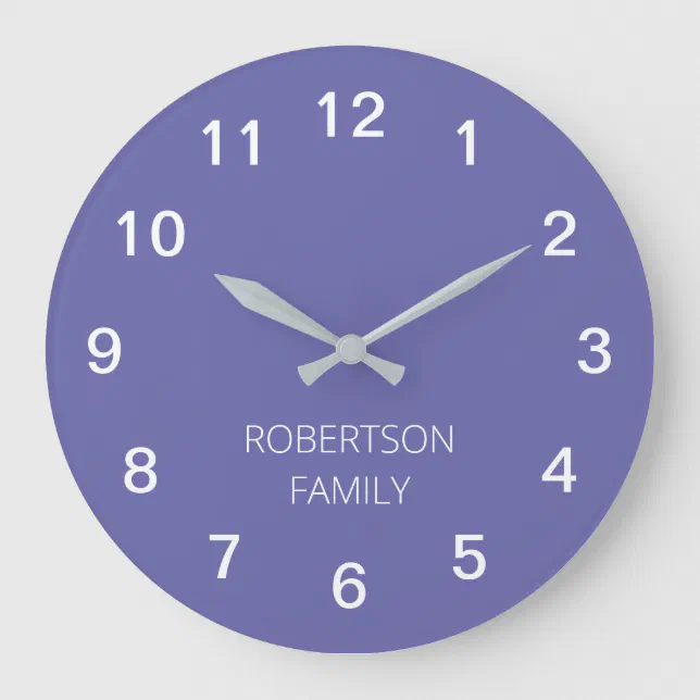 Personalized Minimalist Lavender Purple Wall Clock