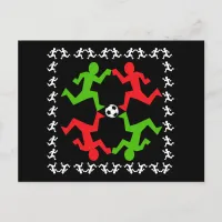 Soccer Players Running to the Ball Pattern Postcard
