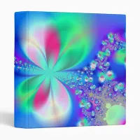 Blue Green and Pink Multicolored Fractal Binder