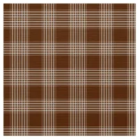 Gingham Check Brown and White Fabric