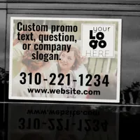 XL Photo + Logo White Frame Magnetic Vehicle Sign