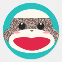 Sock Monkey Face Stickers