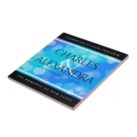 Elegant 41st Blue Topaz Wedding Anniversary Ceramic Tile