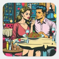 First Date | Spaghettis Dinner Square Sticker