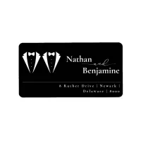 Modern Gay Marriage Black Wedding Return Address Label