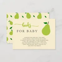 Gender Neutral Pear Baby Shower Book Request  Enclosure Card