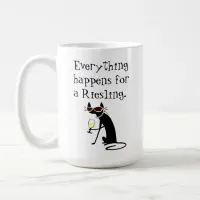 Everything Happens for a Riesling Wine Pun Coffee Mug
