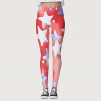 Patriotic Stars Leggings for 4th of July