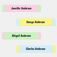 Back to School Uniform Kids Colorful Clothing Name Labels