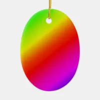 Colorful Rainbow Gradient Diagonal Blend Ceramic Ornament