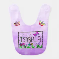 Isabella - The Name Isabella Whimsical Drawing Baby Bib