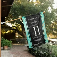 Elegant 11th Turquoise Wedding Anniversary House Flag