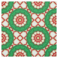 Seasonal Classy Christmas Mosaic Geometric Pattern Fabric