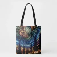 Mystical Ethereal Art with Trees and Night Sky  Tote Bag