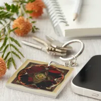 Autumn Elegance: The Floral Medallion Keychain