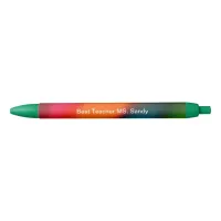 Custom Name Neon of Red, Pink, Orange & Green Black Ink Pen