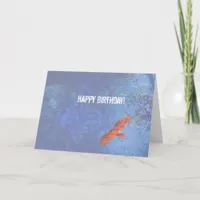 Birthday Bird Soaring Blue Grunge Card