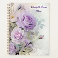 Purple Roses Junk Journal Illustration Classic  Planner