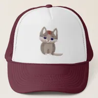 Cute little simplistic kitten trucker hat