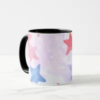 Watercolor Stars Patriotic 4th of July Mug